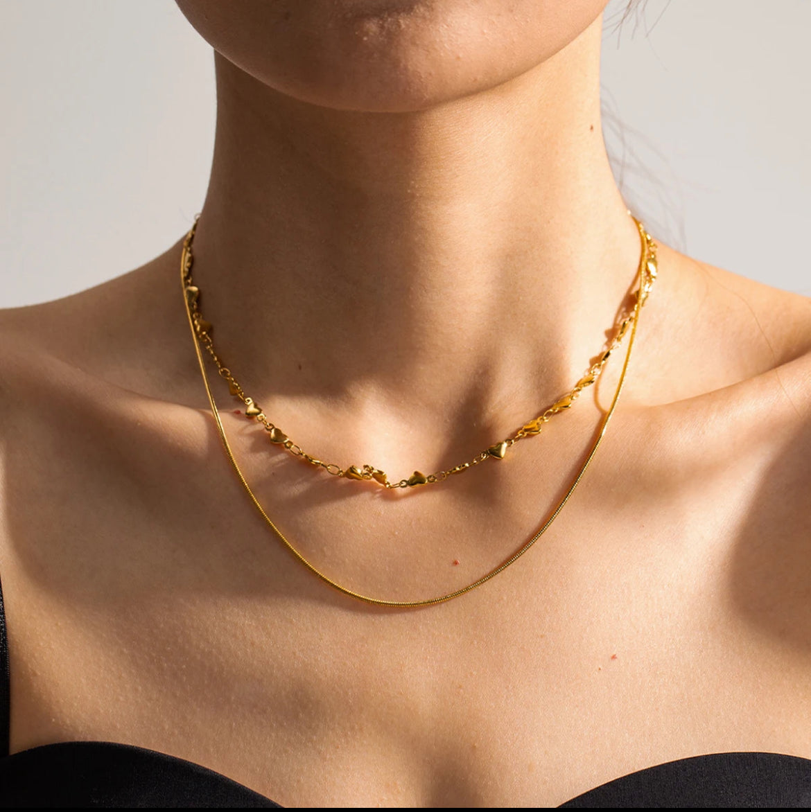 Linked heart necklace
