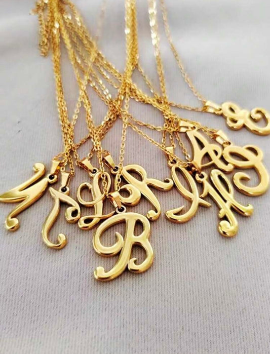 Golden Initial Charm Necklace